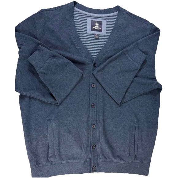Hart Schaffner Marx Men's SZ XL Cotton Button Cardigan Sweater Blue Grandpa Prep - Picture 2 of 10